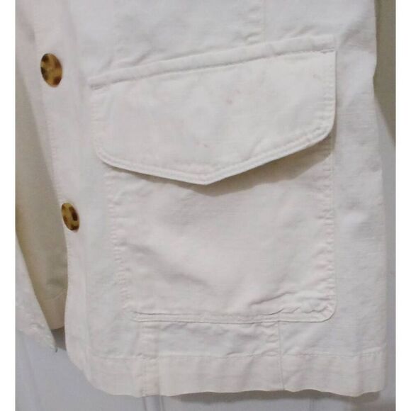 Talbots womens xl ivory off white lightweight utility spring summer jacket - Picture 2 of 5
